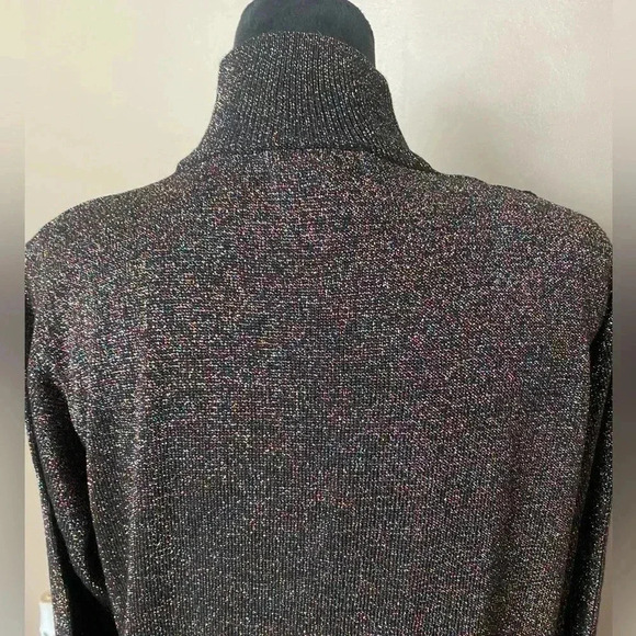 90s Dressbarn women’s black rainbow metallic sparkle sweater turtleneck medium - Picture 8 of 16